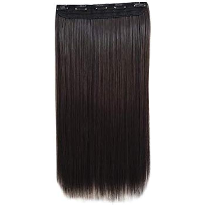 DILLARDS 60Cm Brown Smooth Straight Hair Wig Seamless Five-Card Hair Extension Personality Wig Accessories - Image 1